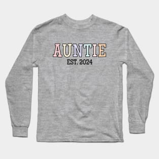 Cute Auntie Est. 2024, Aunt Baby Announcement Long Sleeve T-Shirt